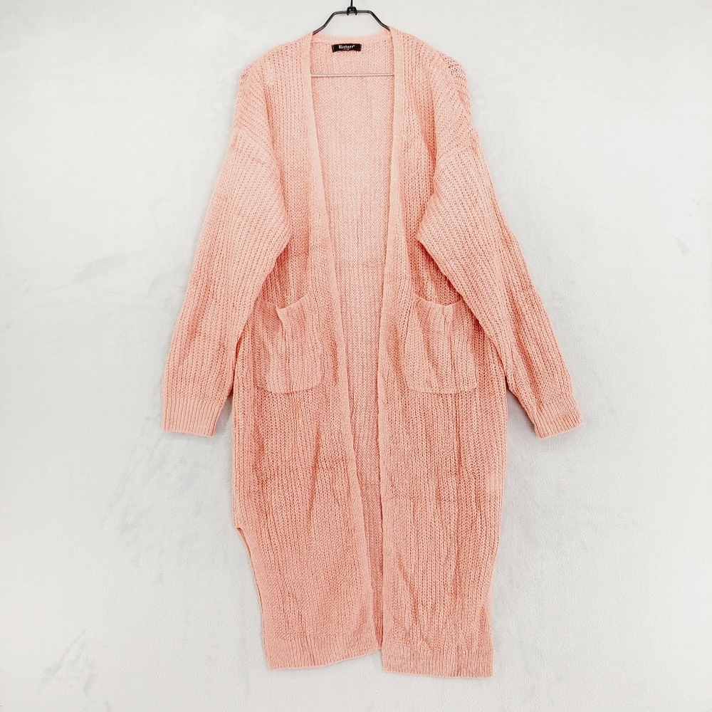 Kistore Women's Chunky Knit Open Front Long Cozy Cardigan P754